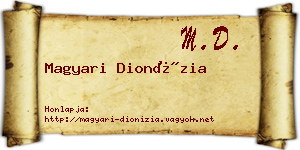 Magyari Dionízia névjegykártya